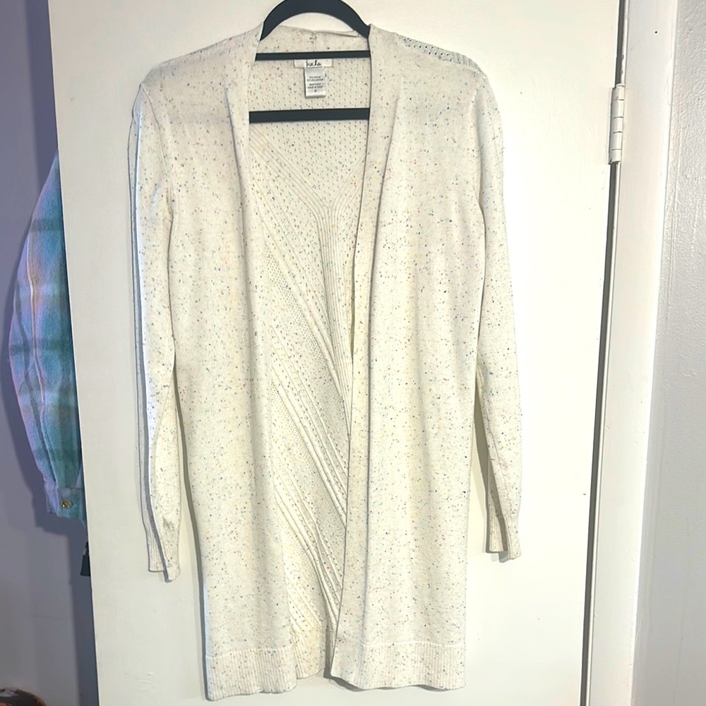 Kela Cream Knit Cardigan Sweater.